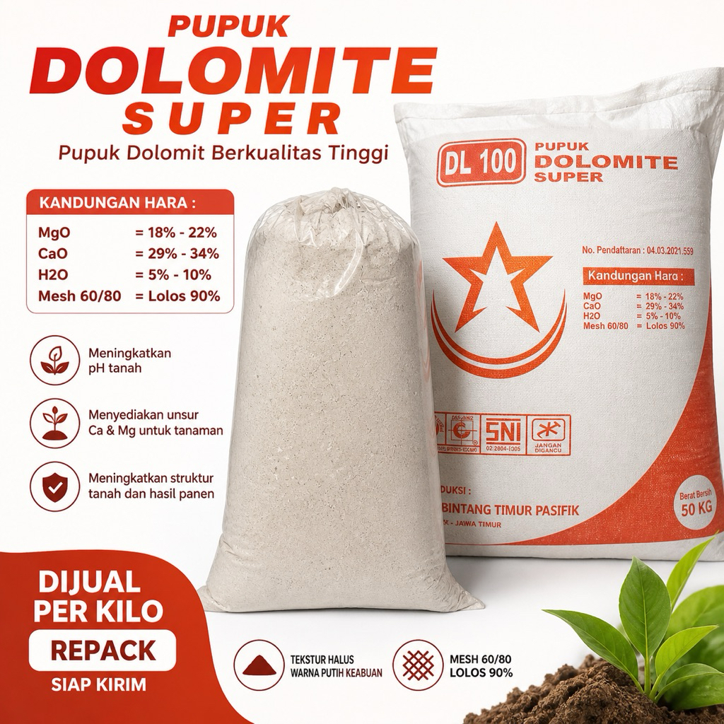 Kapur Dolomite Pupuk Dolomite 1kg