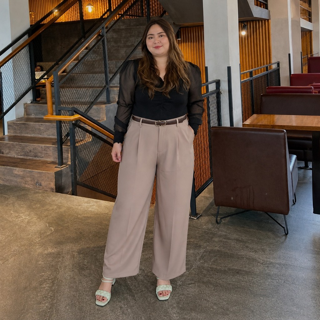 Celana Kulot Loose Pants Trousers (VERSI UPGRADE) Highwaist Wanita Bahan Jatuh Anti Kusut