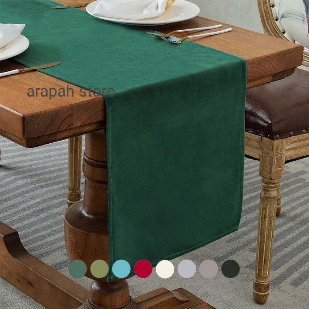 Taplak meja suede Tablle Runner suede premium Bed Runner suede Tablle Runner taplak meja