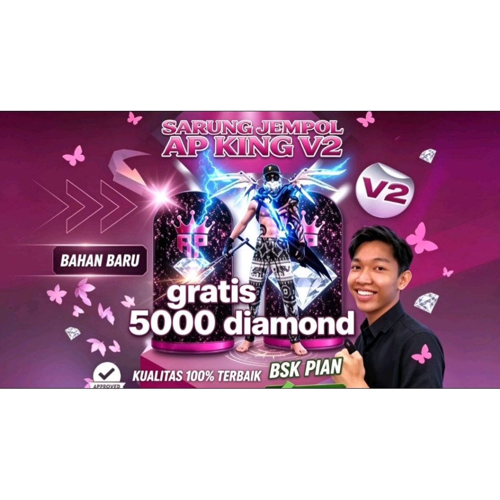 SARUNG JEMPOL AP KING V2 PLES AKUN FF GRATIS 5000 DIAMOND