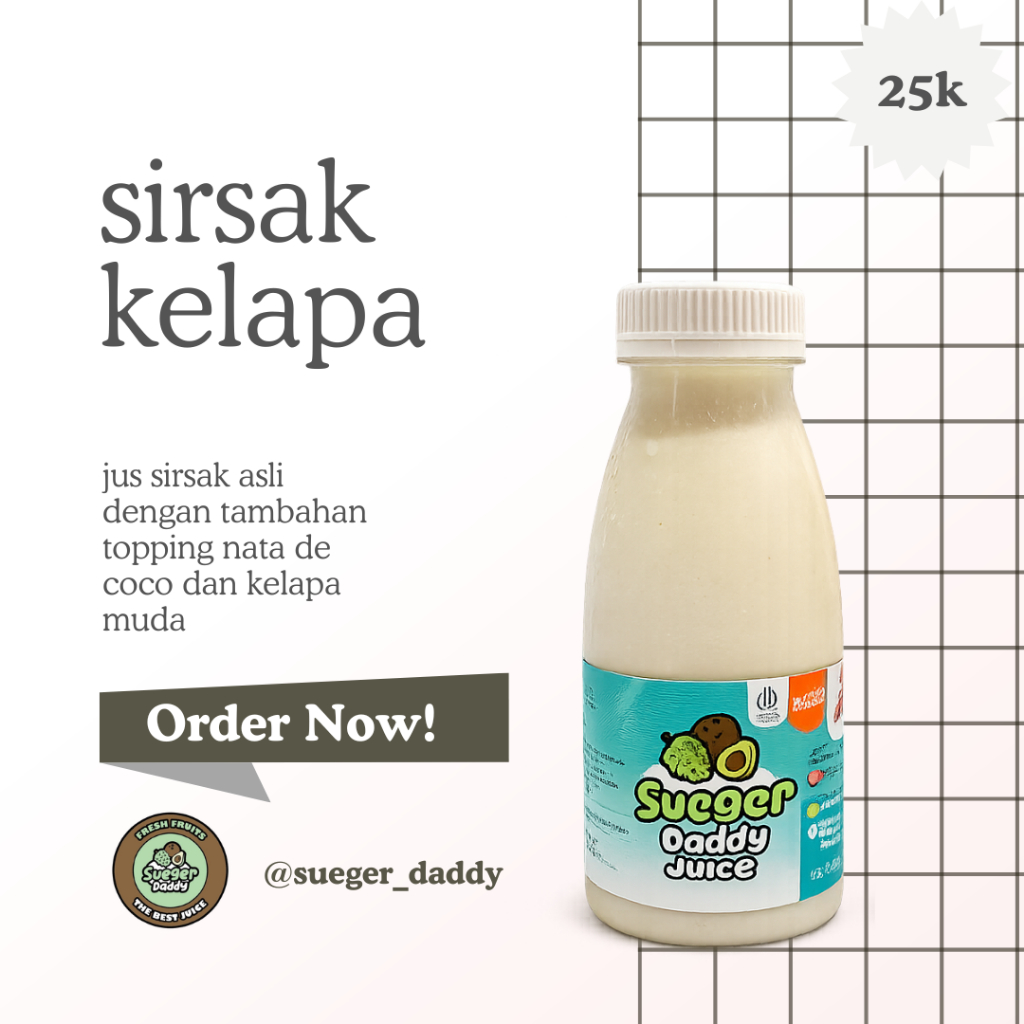 Jus Sirsak kelapa 350ml - Sueger Daddy