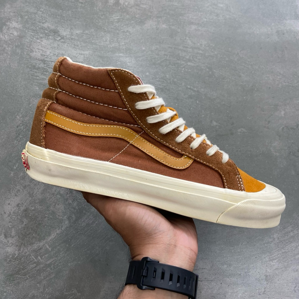 [Size 41] Rare Vans Sk8-Hi Vault OG Style 138 LX Luxury Brown Walnut Yellow White Second Original Ko