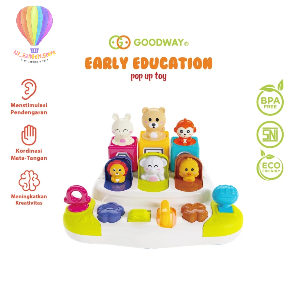 Goodway Early Educational Pop Up Toy / Mainan Motorik Bayi Tombol Pop Up