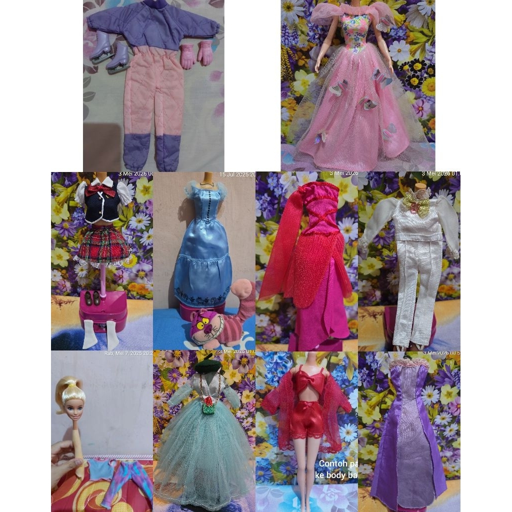 baju boneka barbie princess rosella island set ice skating salju alice disney mattel jadul vintage d