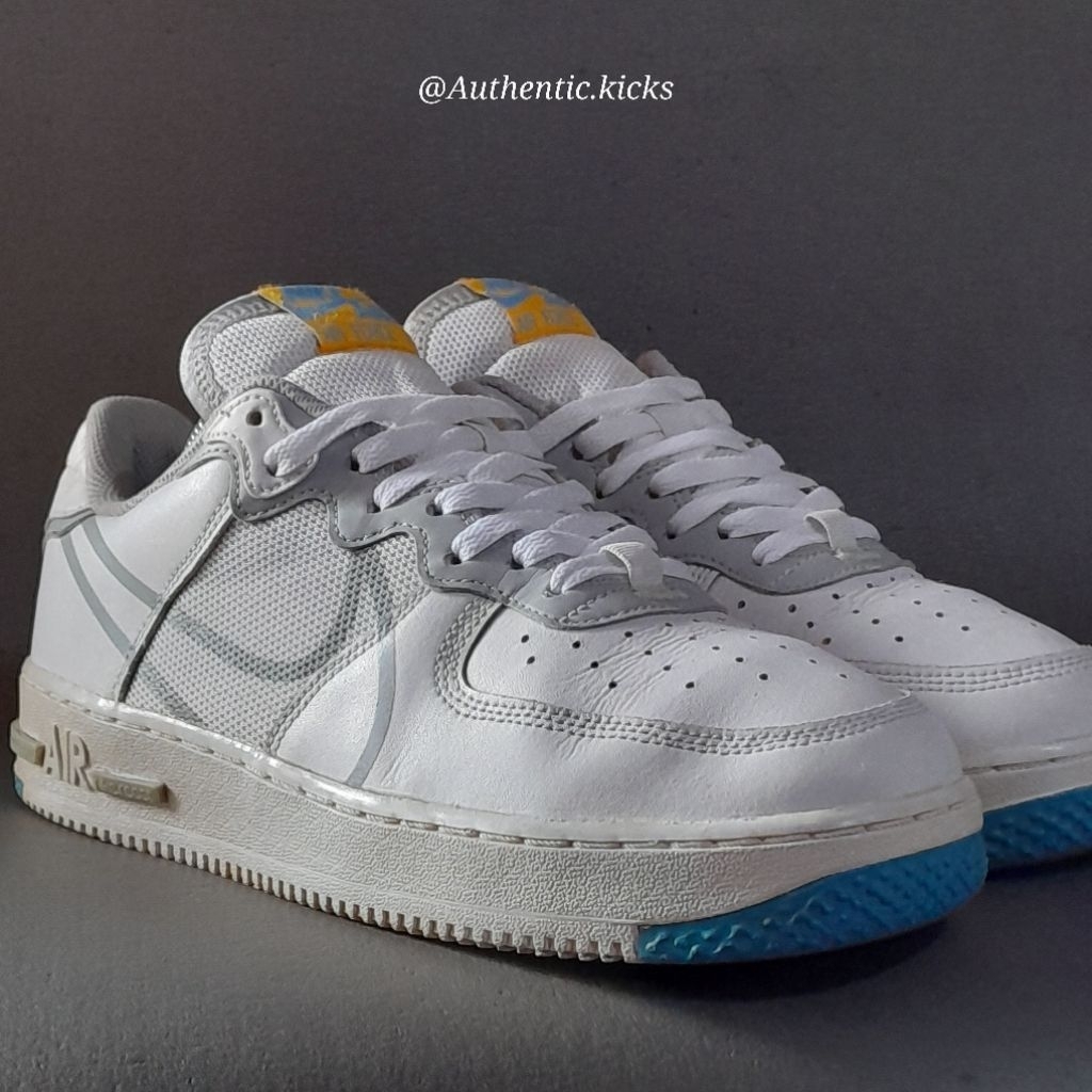 NIKE Air Force 1 React D/MS/X White Light Smoke Grey CT1020-100 - Authentic