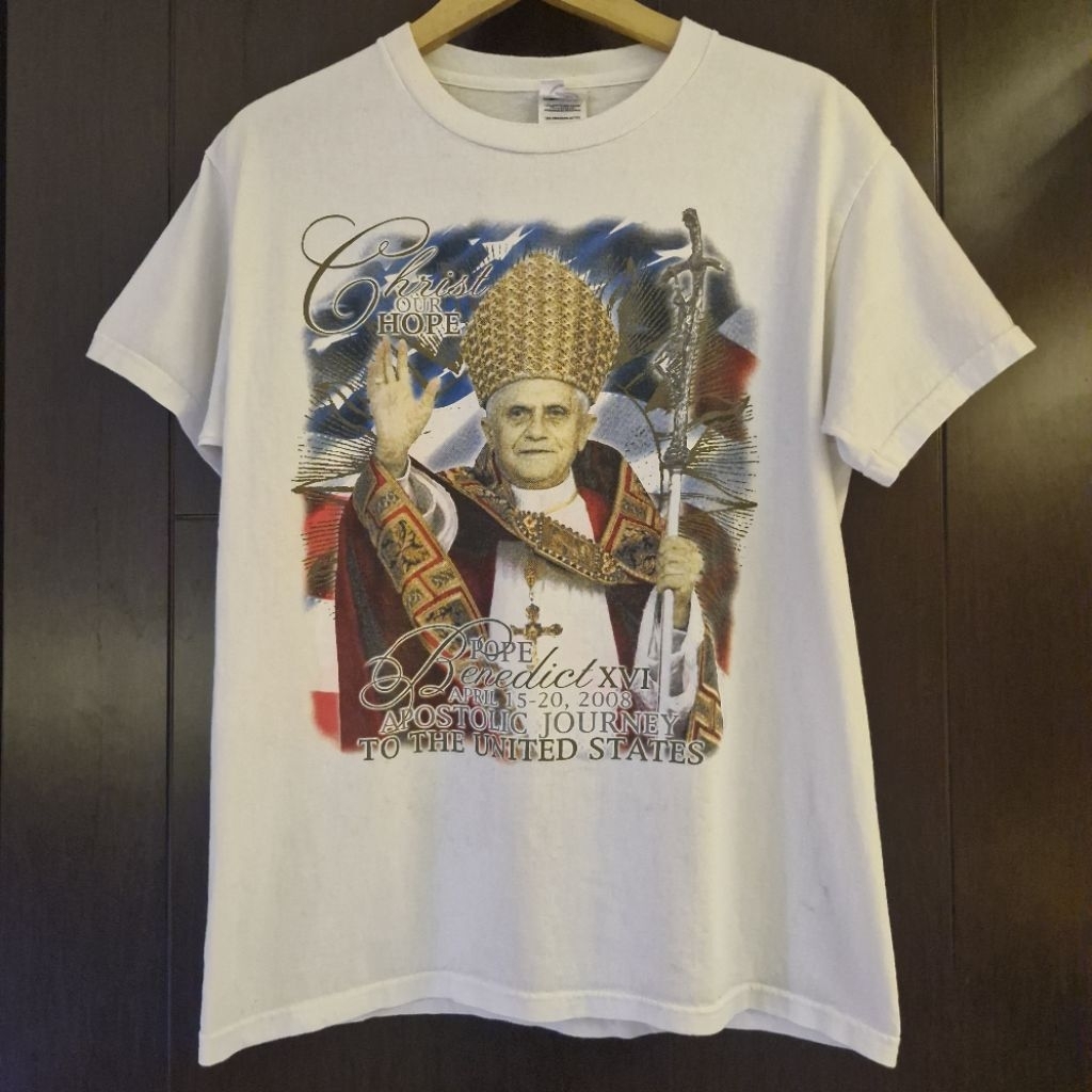 Kaos Vintage Paus Benediktus Apostolic Journey USA 2008 Jesus Tee