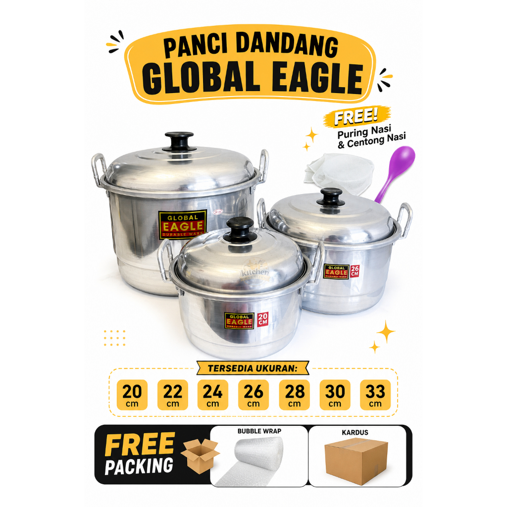 Panci Eagle Dandang Alumunium Langseng Kukusan Panci Steamer Panci Masak Global Eagle Pamci Rebus Pa