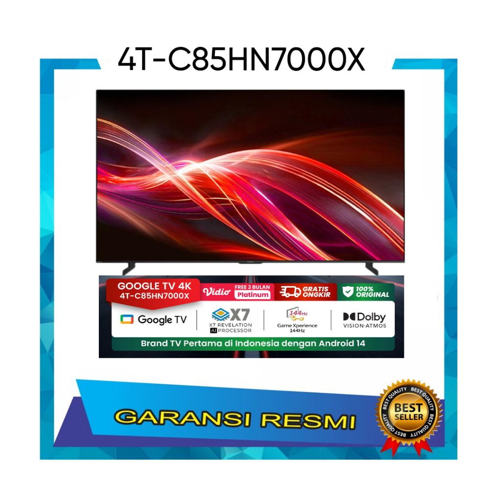 SHARP Aquos TRU 4K Google TV 85 Inch - 4T-C85HN7000X - X7 Dolby Vision Atmos - SHARP Living Camera