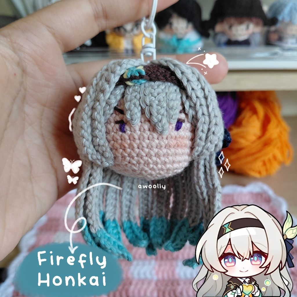 Gantungan kunci Firefly Honkai Crochet Firefly HSR Keychain