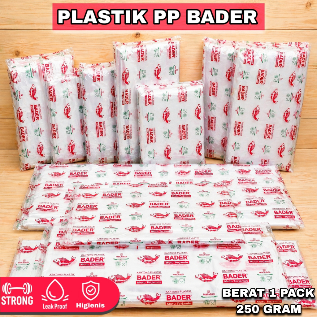 Plastik PP Bader Bening Tebal Transparan Aneka Ukuran Kantong Plastik PP Packing Serbaguna