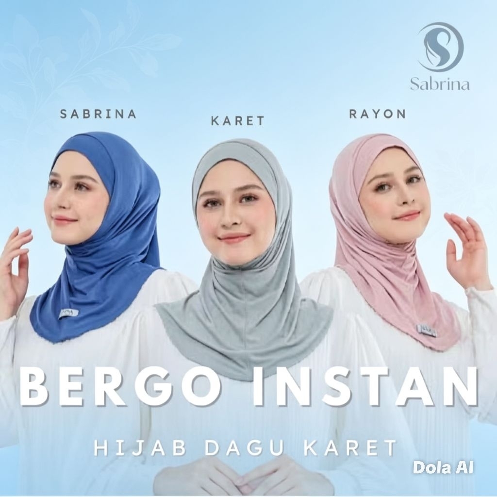 Bergo instan dagu karet kaos rayon cooltech premium/hijab sport kekinian