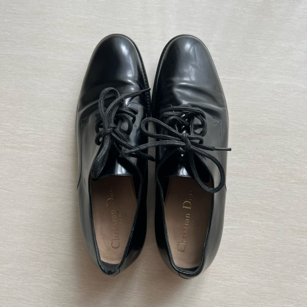 PL (Size 36 insole 22cm) - Authentic Vintage CD Dior Black Patent Leather Derby Loafers Shoes (No Bo