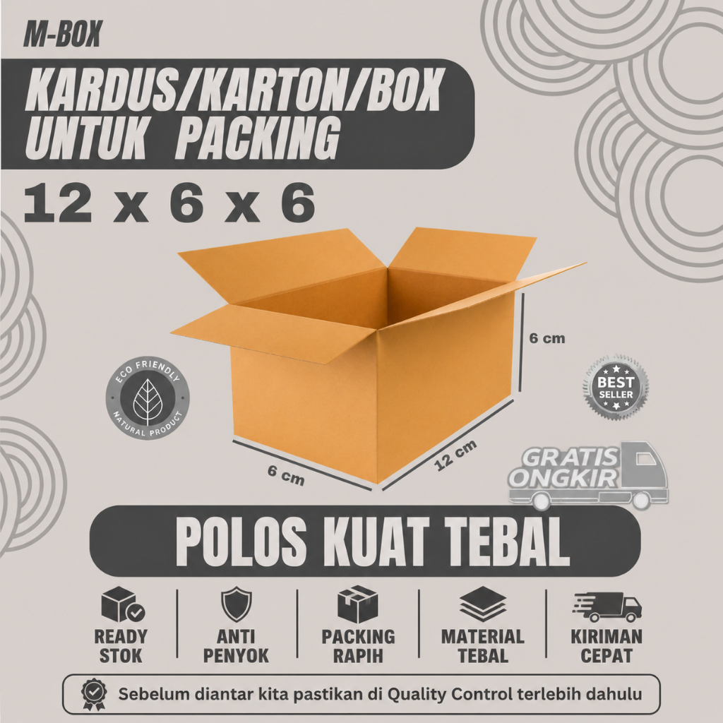 Kardus Packing 12x6x6 cm Tebal | Dus Kirim Barang | Box Olshop Kecil Murah