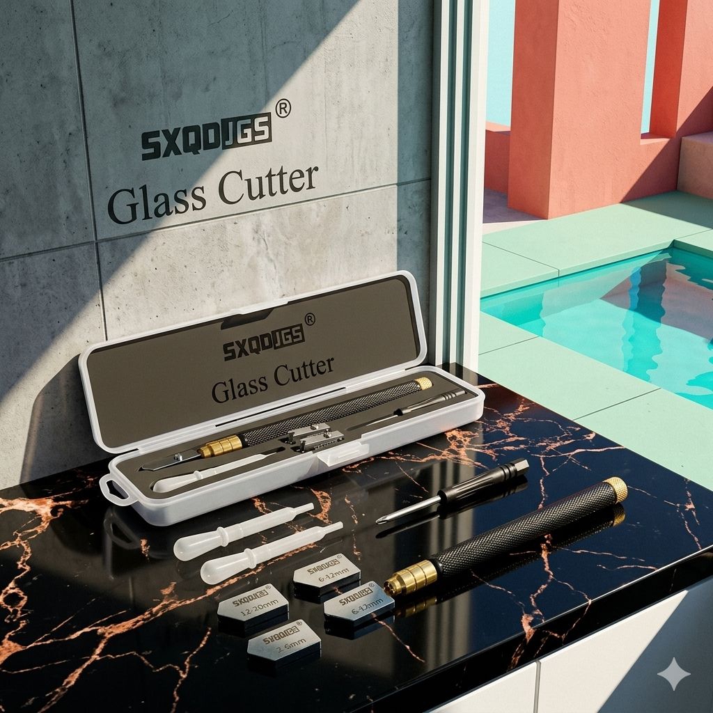 Glass CUTTER SXQDJGS Alat Potong Kaca Satu set BOK Pisau pemotong kaca keramik ORGINAL JAPAN