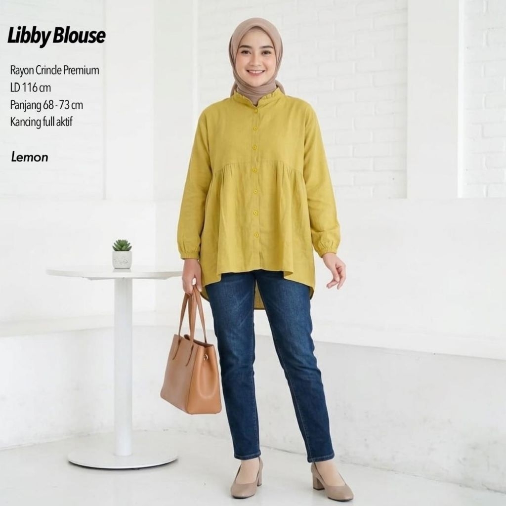 LIBBY BLOUSE / BLOUSE JUMBO / BLOUSE RAYON CRINKLE