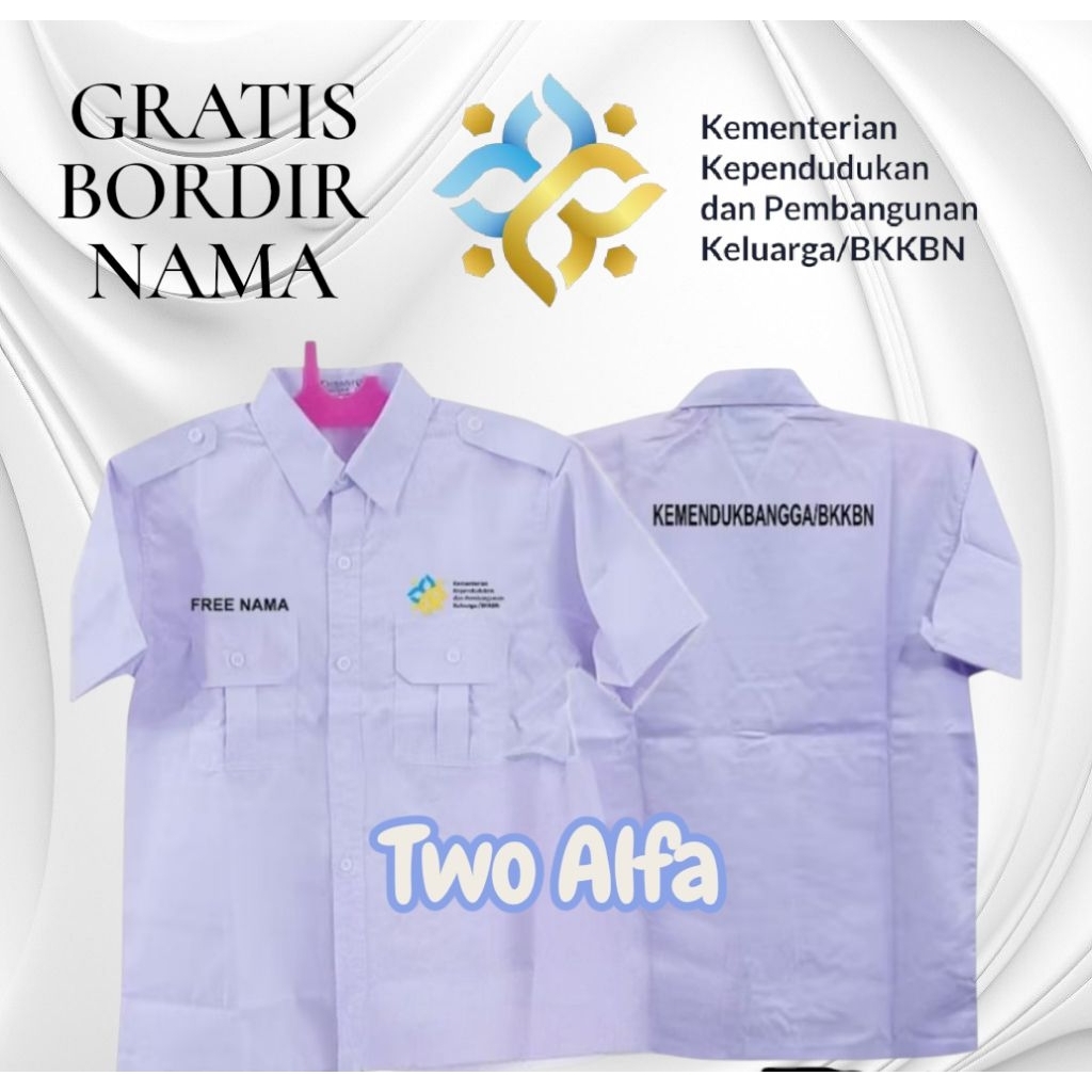 LENGAN PENDEK KEMEJA BKKBN SERAGAM KERJA BKKBN BAJU BKKBN PDH BKKBN PDL BKKBN.