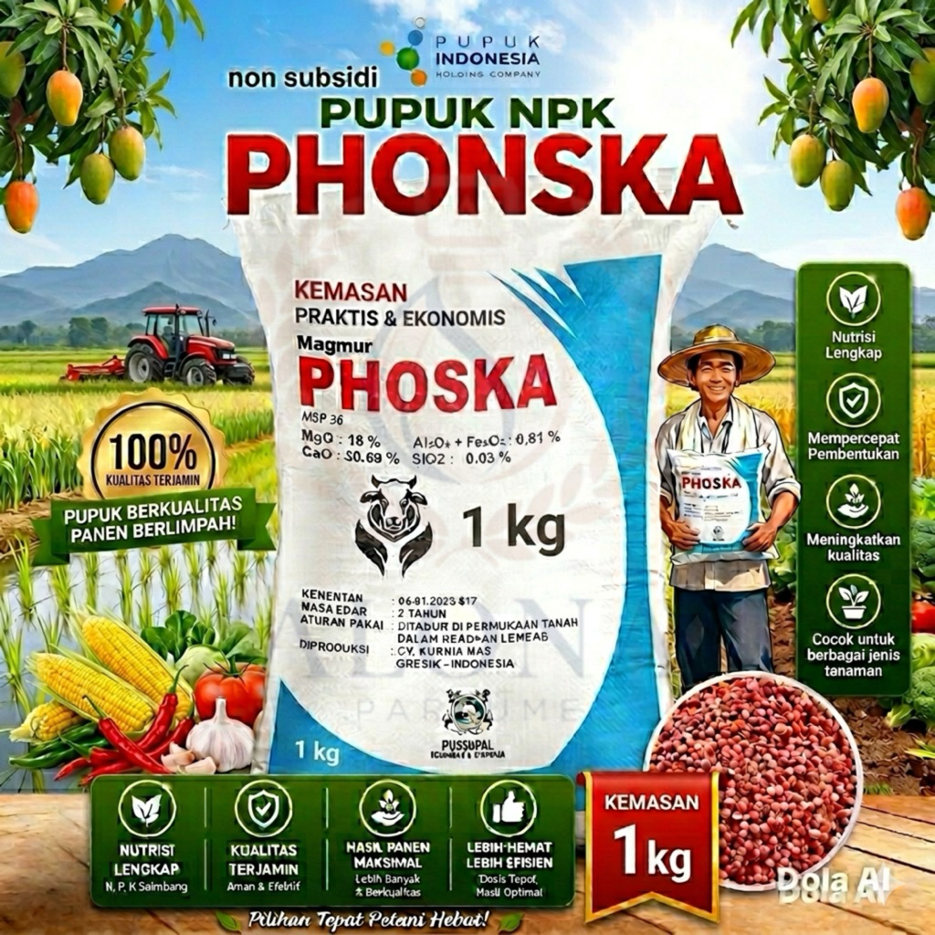 Pupuk PHONSKA Kemasan 1 kg. Pupuk NPK PHOSKA, Pupuk NPK PHOSKA