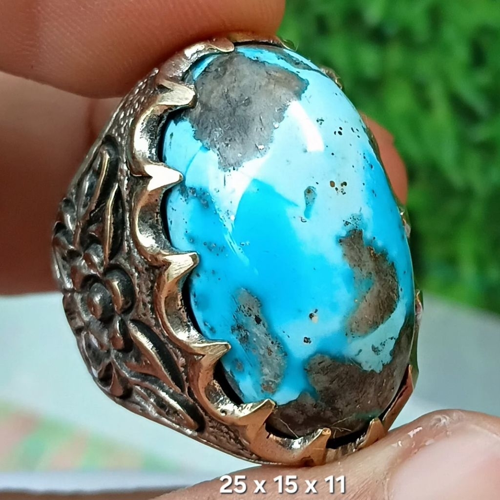 NATURAL BATU PIRUS PERSIA WARNA MANTAP BIRU GRADASI