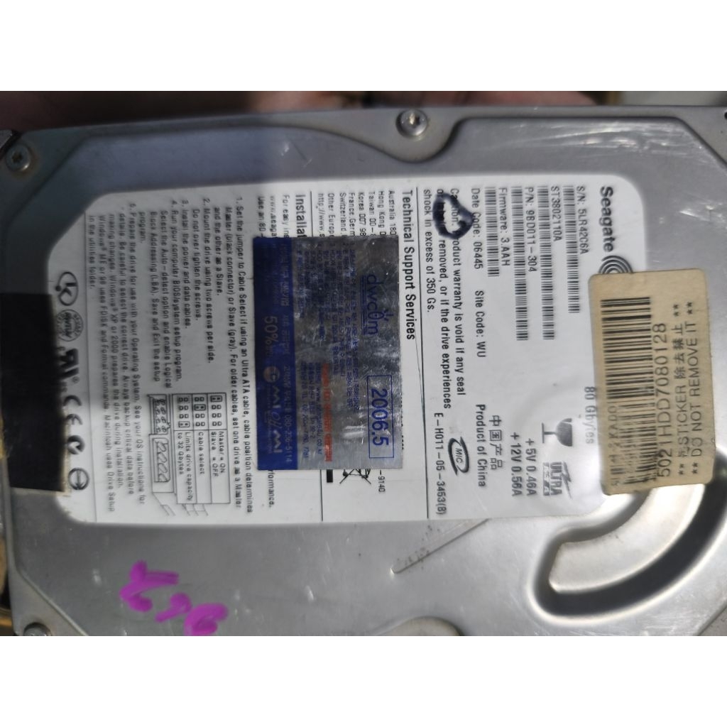 Hardisk IDE ATA 3,5inc 80Gb sentinel 96%