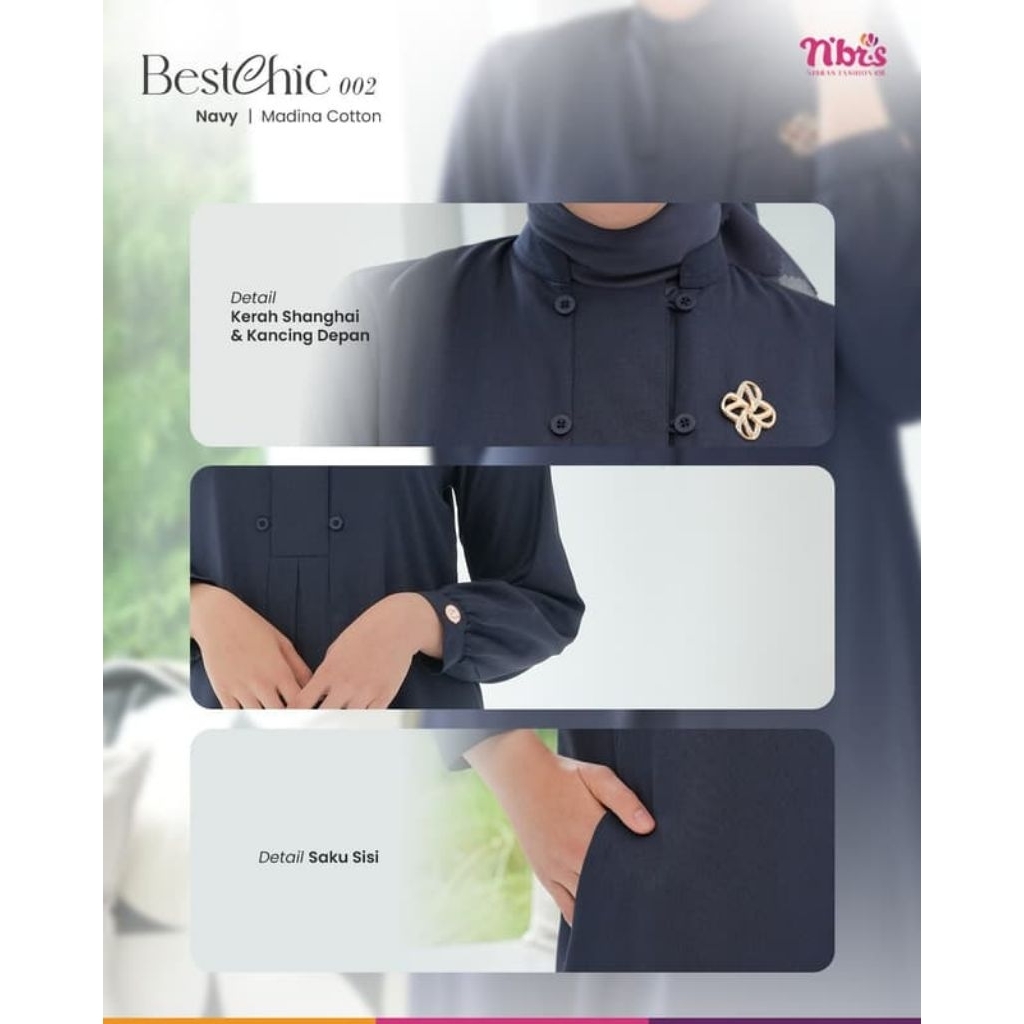 GAMIS NIBRAS SIMPLE HARIAN POLOS /BESTCHIC 002 NAVY