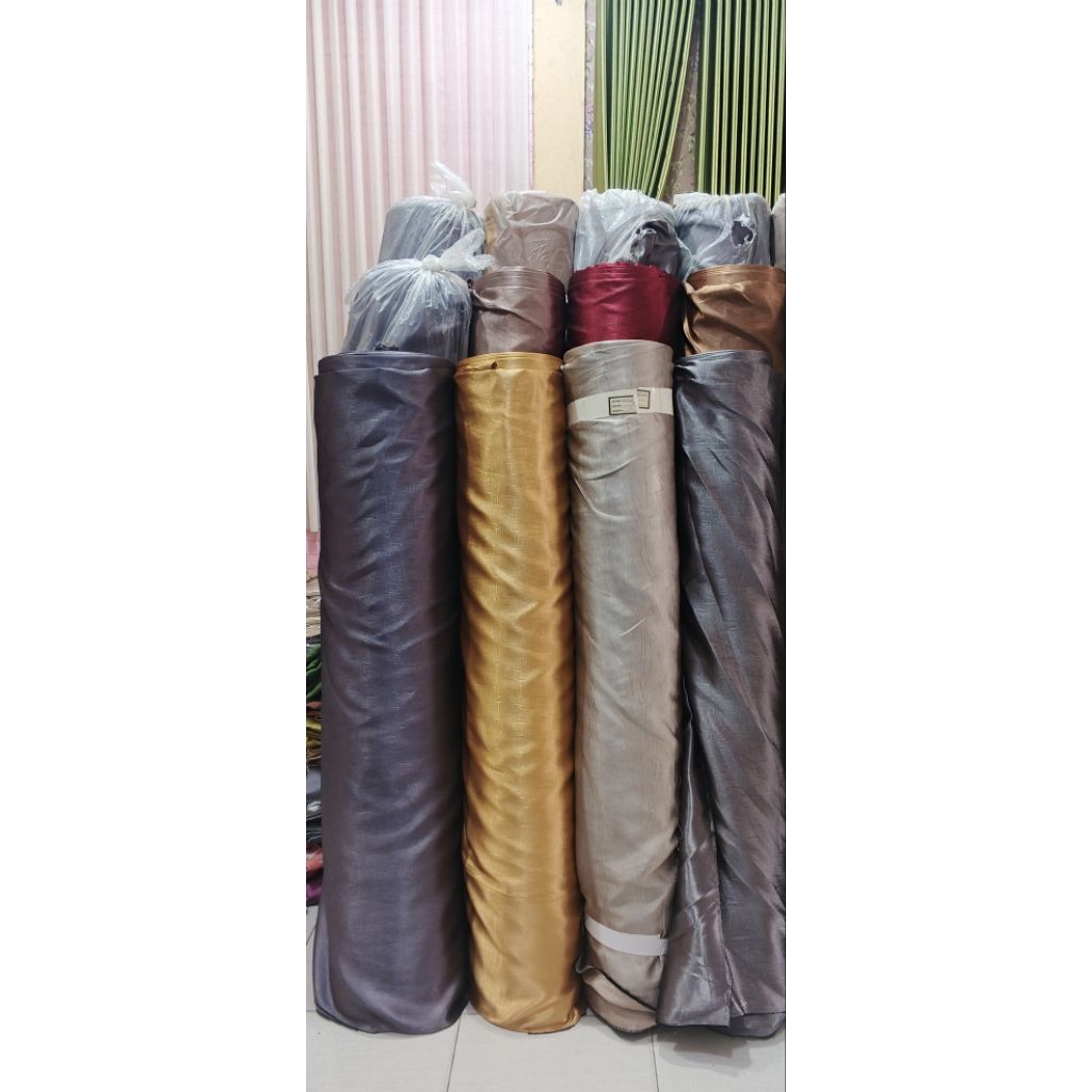 BAHAN KAIN GORDEN BLACKOUT IMPORT/BAHAN KAIN GORDYN LEBAR 280CM POLOS GLOSSY/BAHAN GORDEN BLACKOUT I