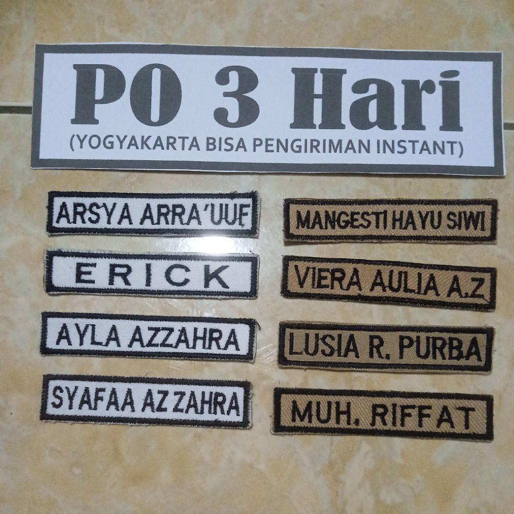 BORDIR NAMA OSIS BET NAMA PRAMUKA Bordir Nama Seragam Sekolah Satuan - Bordir Komputer, Benang Polyf