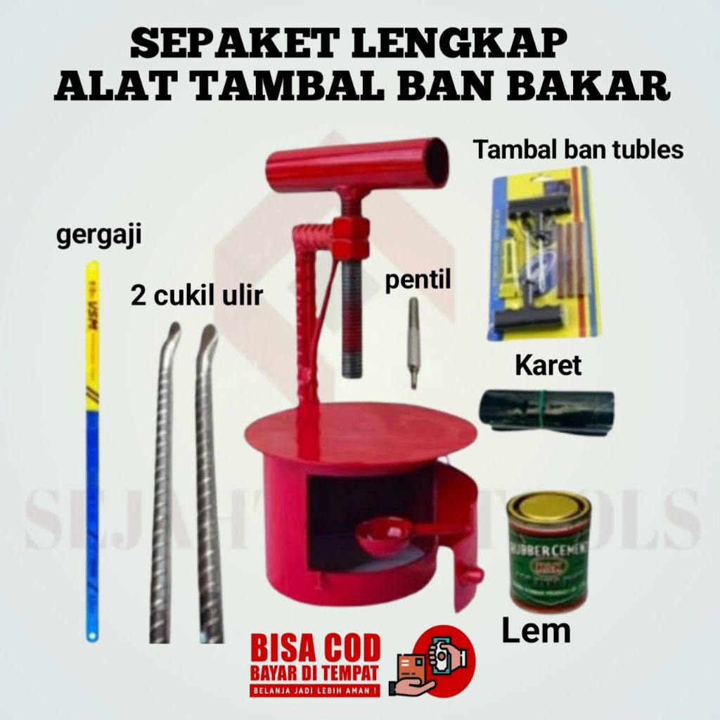 Alat Tambal Ban Bakar tambal ban motor tubles non tubles