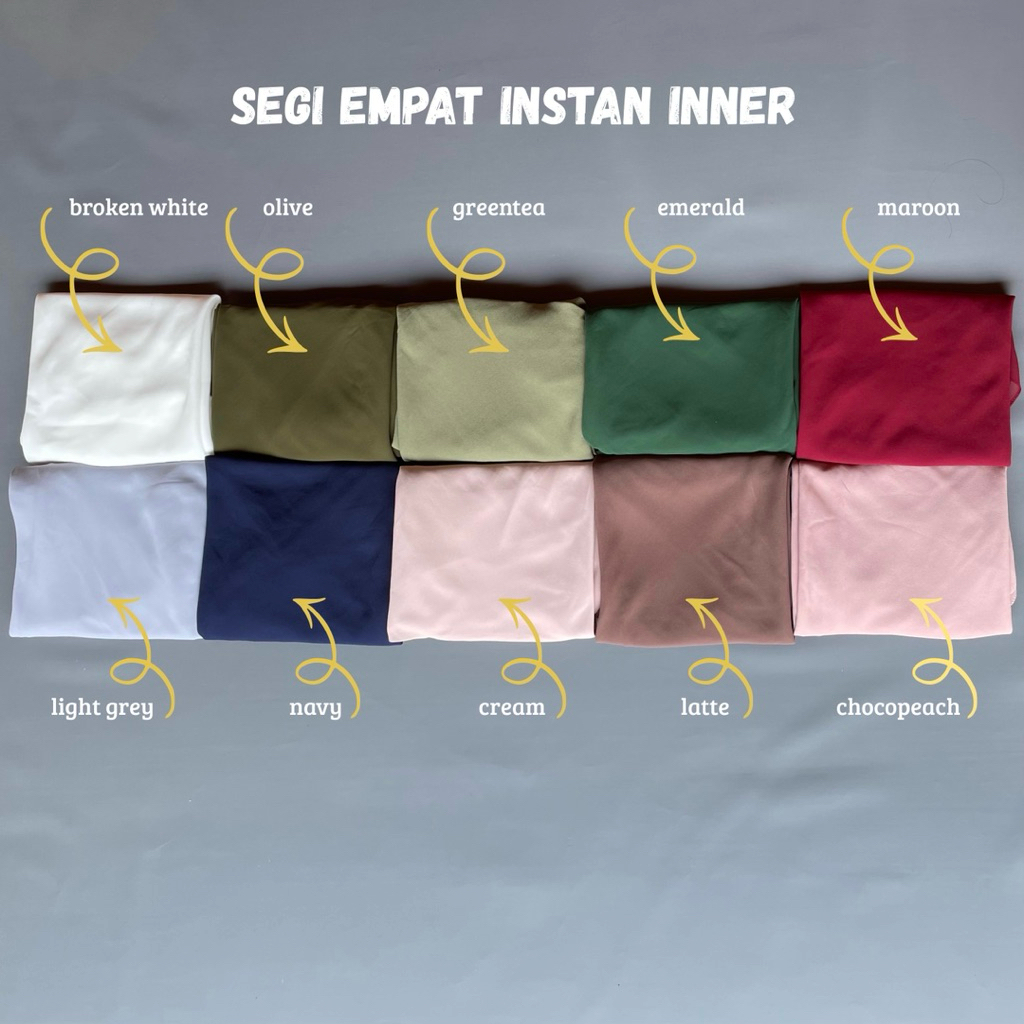 hijab segi empat instan inner uk.120x120cm