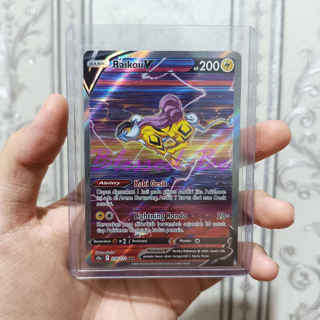 Kartu Pokemon TCG Raikou V 218/172 Bahasa Indonesia