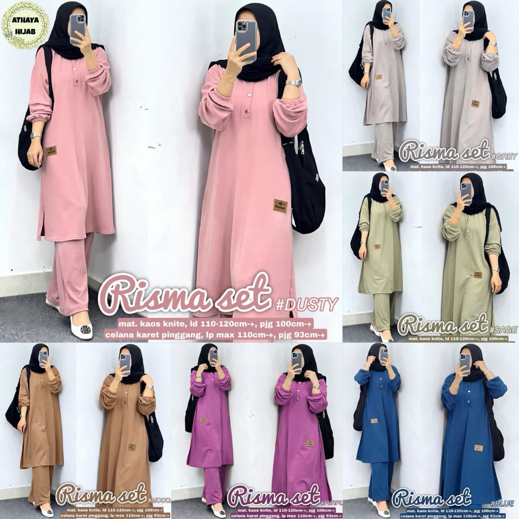 Elza Set Celana Bahan Knit Premium Setelan wanita kekinian