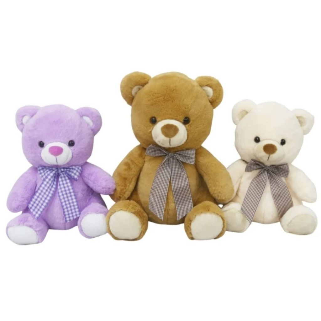 Boneka Beruang Dasi Pita Kotak-Kotak | Boneka Bear
