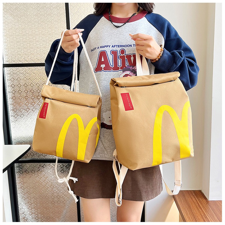 Ransel Papery Bag Tas McDonald's Ransel Motif Mcd Starbucks Tas Bentuk Paper Bag Backpack Viral Anti