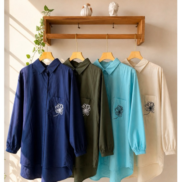 Kemeja Polos Super Jumbo LD 120 Baju Wanita