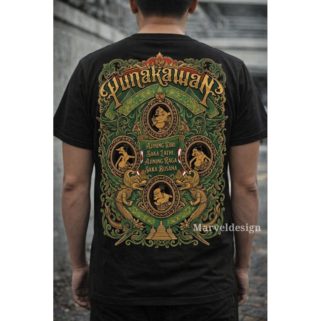 KAOS JAWA WAYANG PUNAKAWAN, AJINING DIRI SAKA LATHI AJINING RAGA SAKA BUSANA , KAOS PRIA COTTON COMB