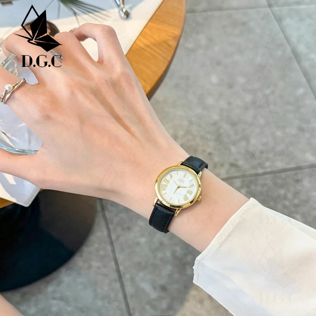 DGC 10666 Jam Tangan Wanita dgc Strap Pu Leather Dial Bulat Mewah Fashion Jam Tangan Terbaru Korea C