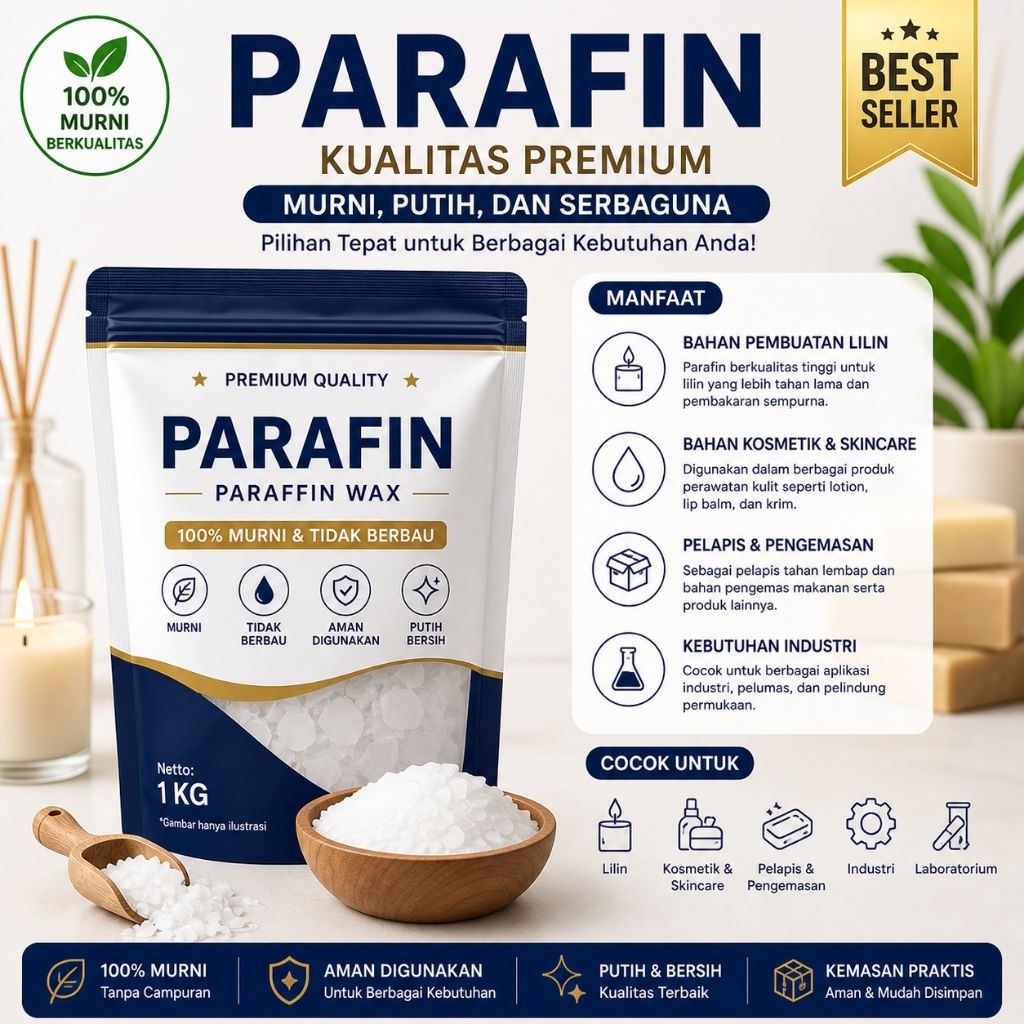 Parafin wax 1 kg / Parafin lilin / Kerajinan lilin