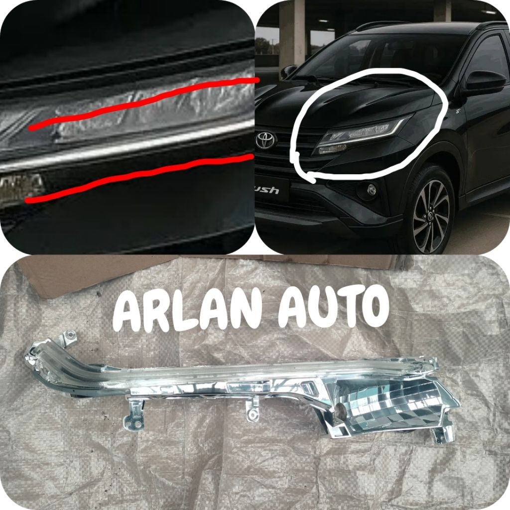 DRL original Toyota Rush lampu kota Daihatsu Terios lampu senja lampu kabut Headlamp rush lampu depa