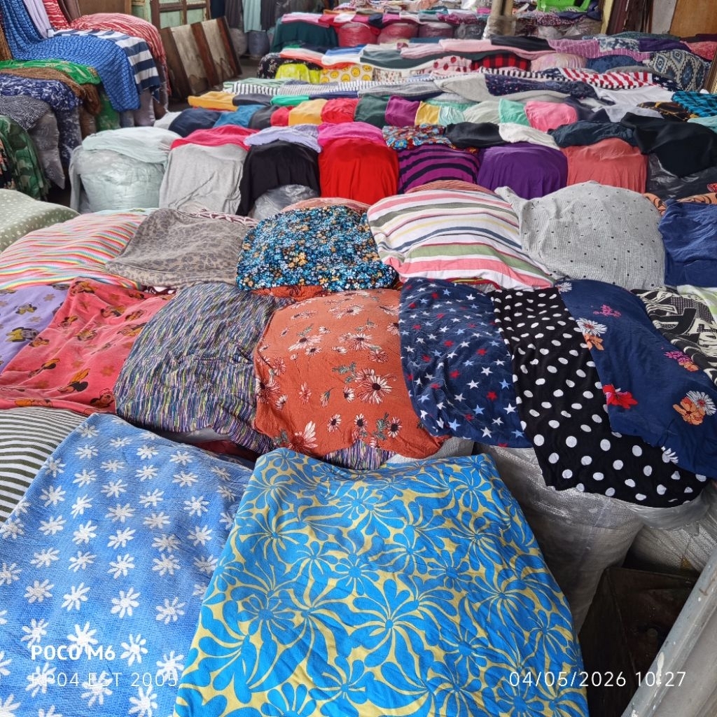 HARGA/0,5 M | BAHAN KAOS SPANDEK KATUN MOTIF BUNGA | KAIN KAOS SPANDEX KATUN MOTIF ABSTRAK LUKISAN