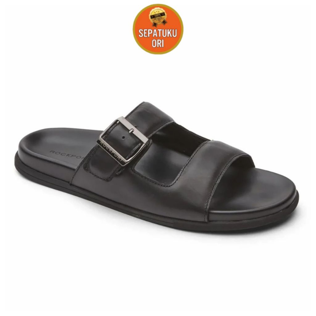 SANDAL PRIA ROCKPORT DARRON BUCKLE SLIPPER BLACK ORIGINAL [CJ1649]