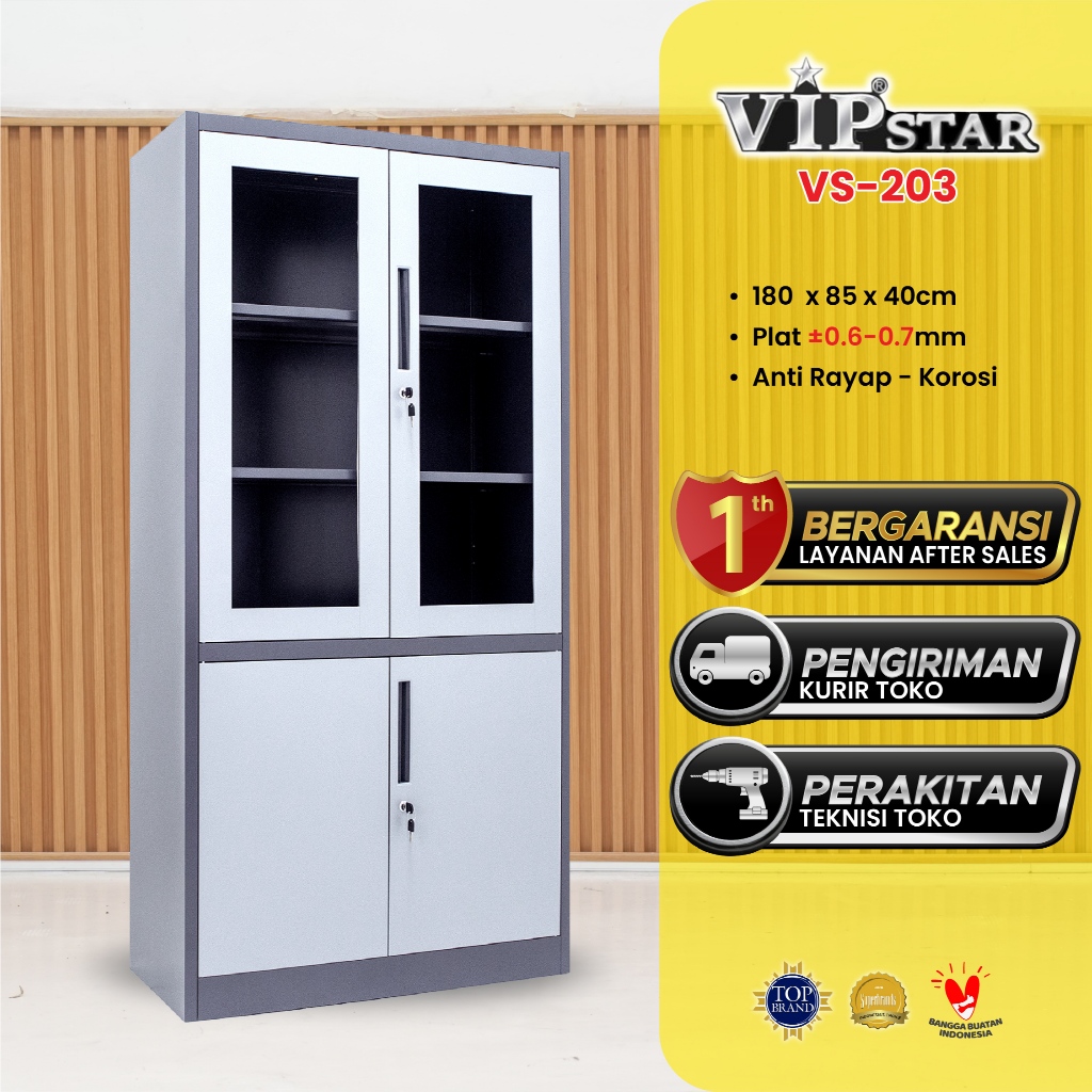 VIP STAR VS-203 Lemari Arsip Besi Kombinasi Swing | Lemari Arsip Kantor