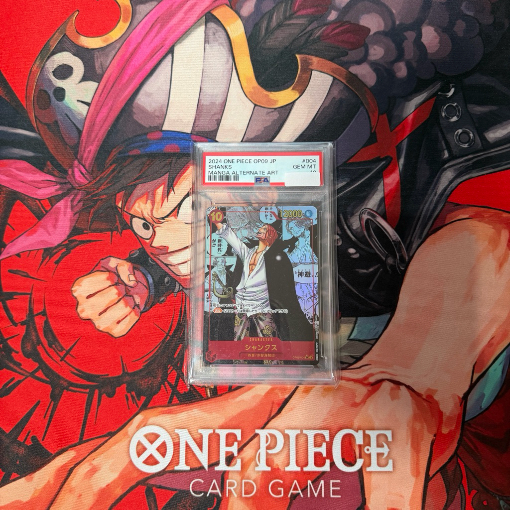 Kartu One Piece Card Shanks Manga SR Parallel OP09-004 PSA 10 100% Original Bandai TCG