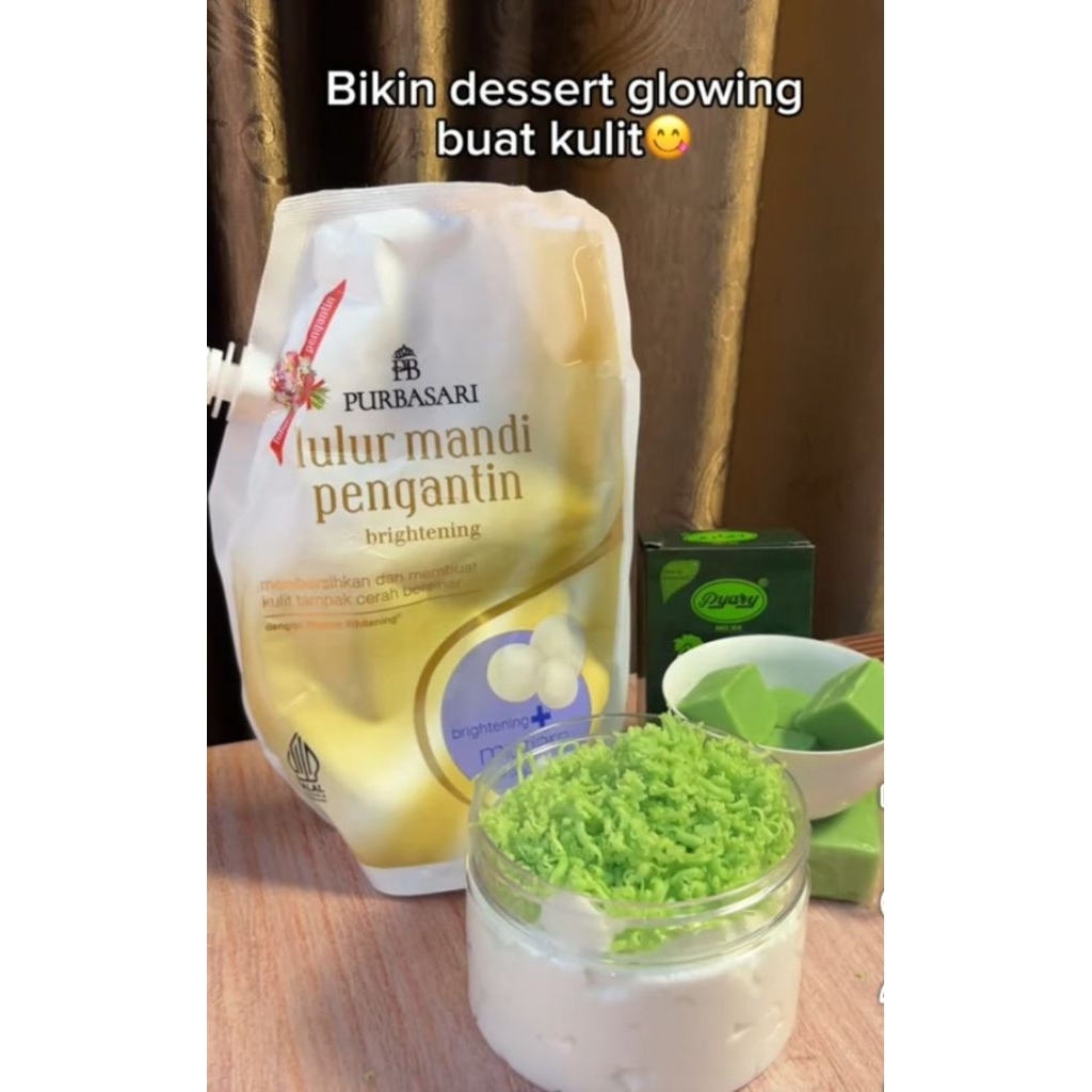 Lulur Purbasari pengantin 500ml ampuh  memutihkan badan mengglowingkan mengangkat daki dan kotoran d