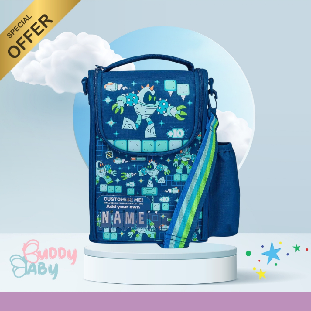 Smiggle Lunch Bag Shoulder Straps Robot Game