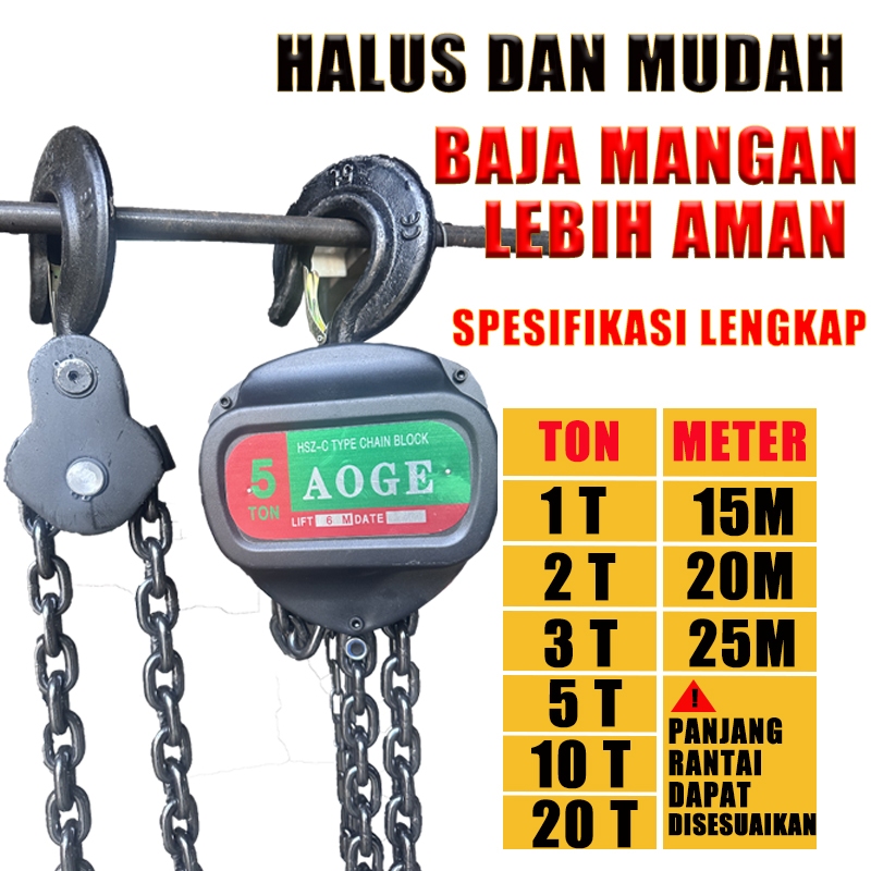 Chain Block /Chain hoist Takel / Katrol 2 Ton 15 Meter 20M 15M 1Ton 3Ton 5Ton