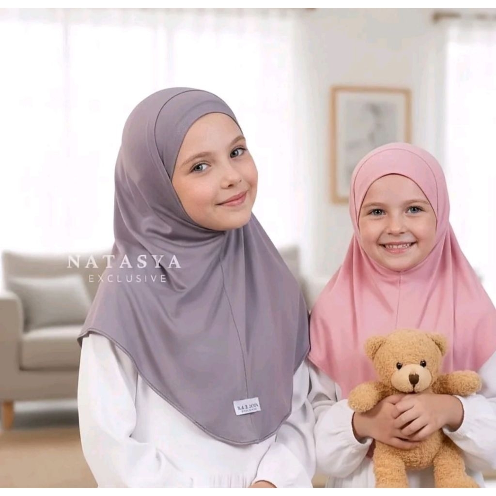 Natasya- Hijab Anak Instan Dagu Karet Anaya Series Rayon Airyspandex Premium