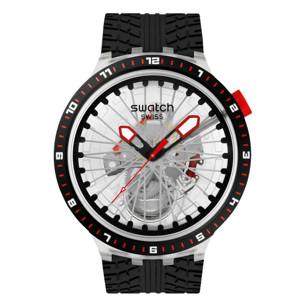 Swatch SB05K103 The Pilgrim Tread On It Jam Tangan Original Swiss Quartz Chronograph Big Bold 47mm U