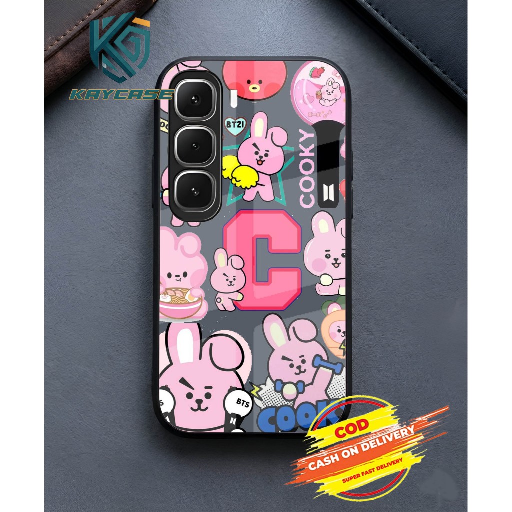 CASE GLOSSY HP Motif Kartun KPOP dan Hati Ungu, Desain Lucu dan Unik