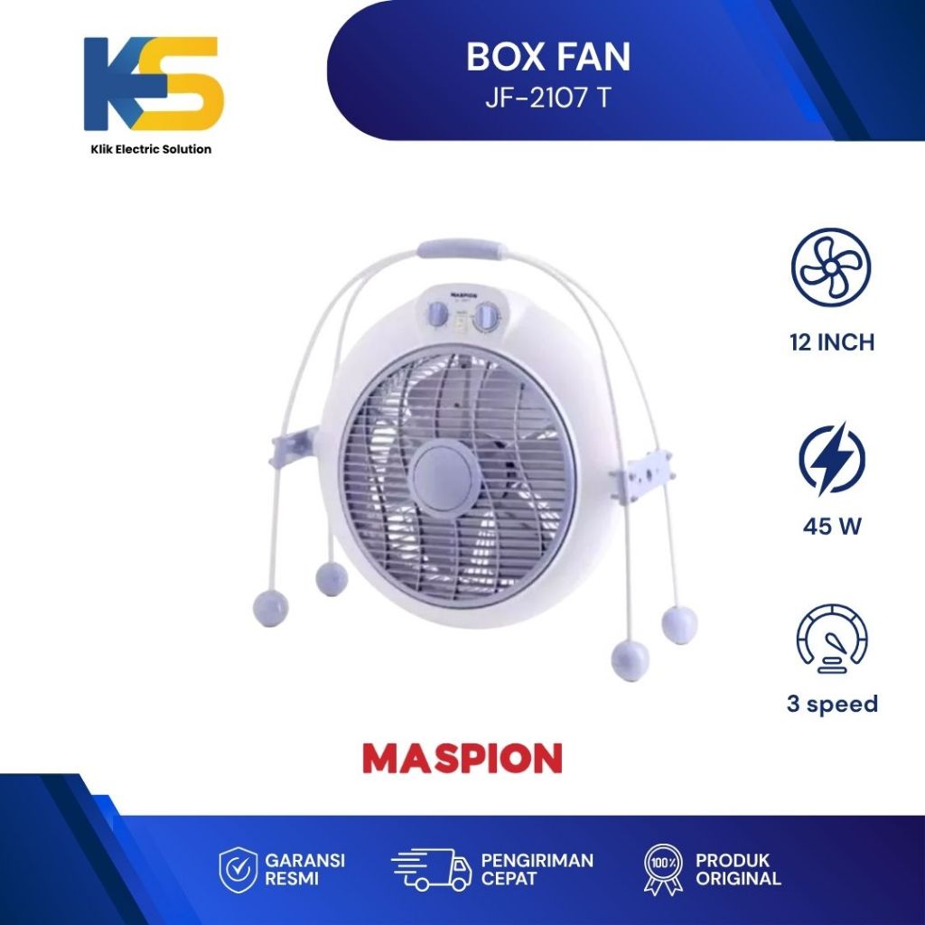 K.E.S - Maspion Kipas Angin Kotak Box Fan 12 Inch JF-2107 T