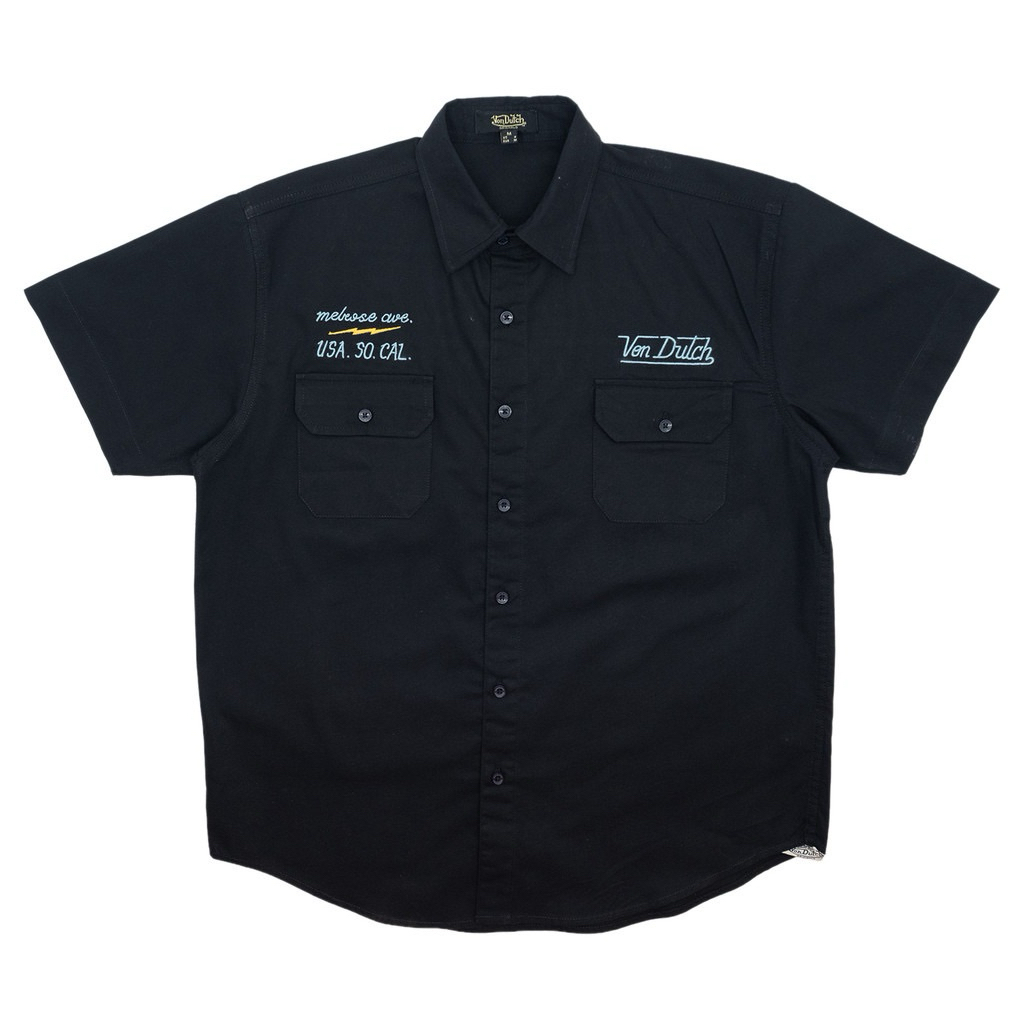 Kemeja / Workshirt Von Dutch Black Blue Electric Size S New
