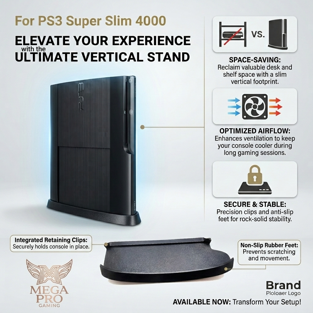 PS3 Superslim Vertical Stand Dudukan Mesin PS3 Superslim